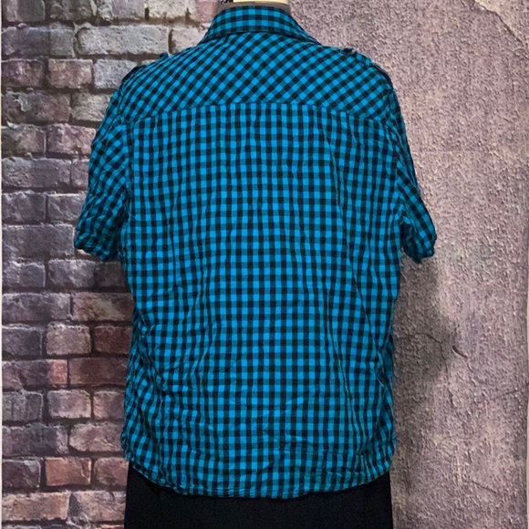 Elixir Men Blue/Black Plaid Button Up Shirt Size L - Picture 4 of 5